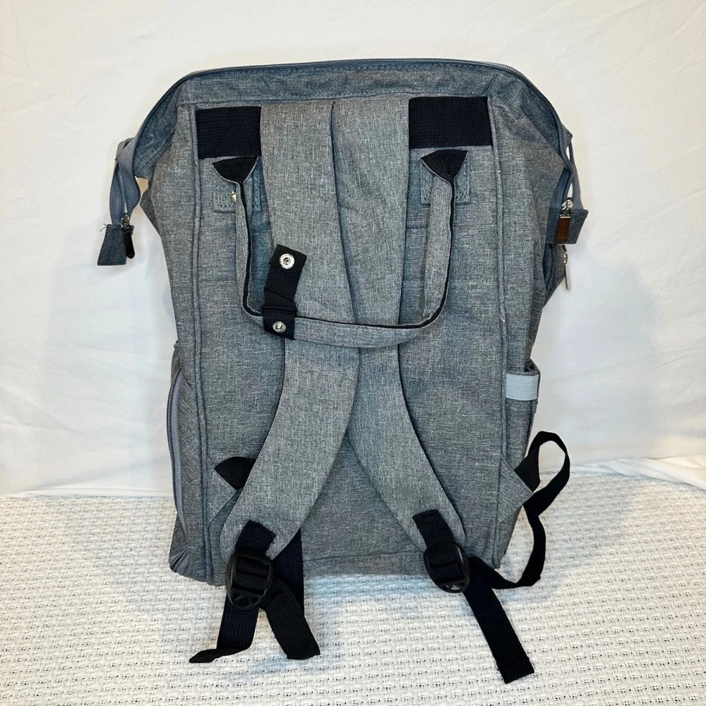 Hooks & Needles Knitting Crochet Organizer Backpack Gray Yarn Storage Bag‎ Large